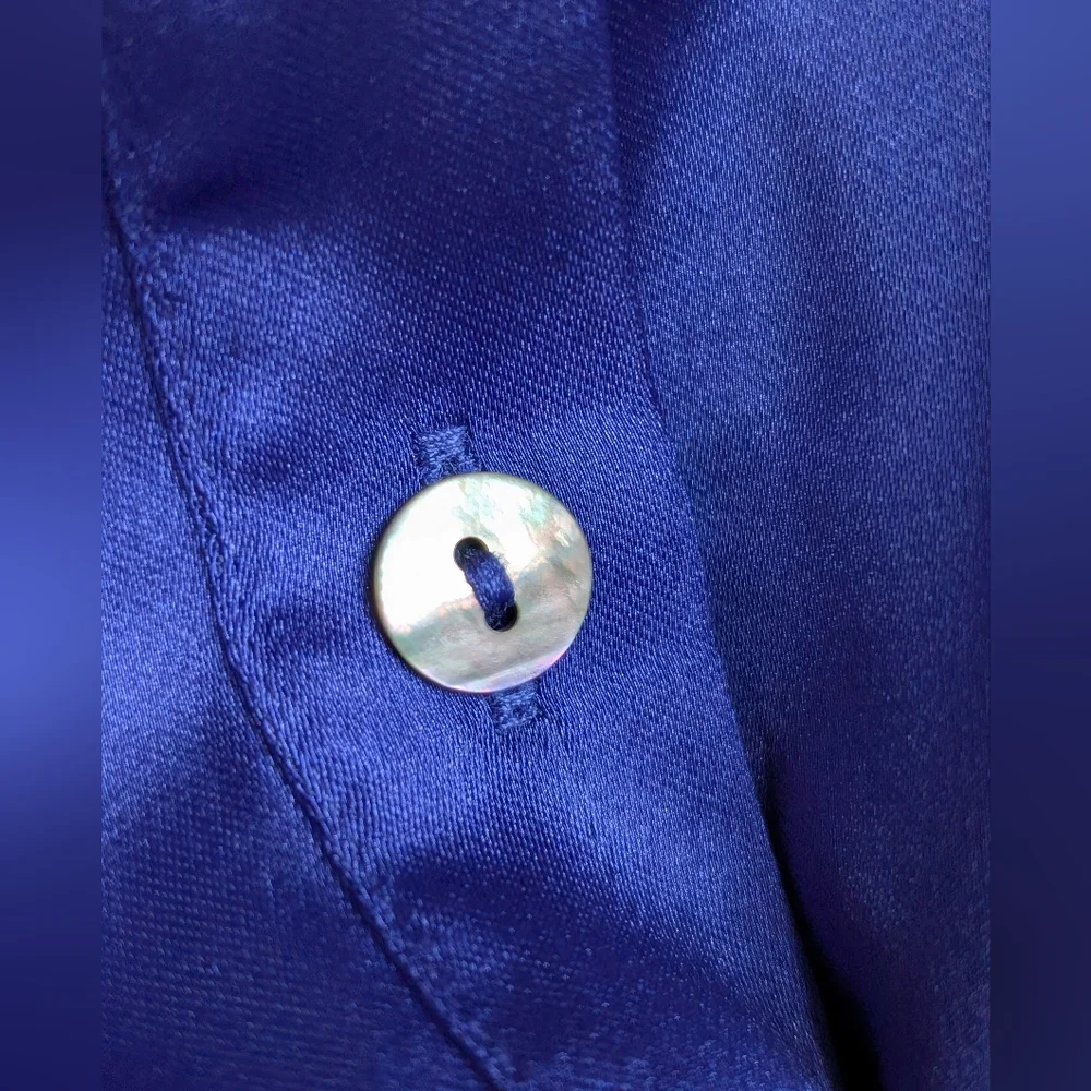 Rachel Zoe Royal Blue Satin Blouse - Picture 6 of 13